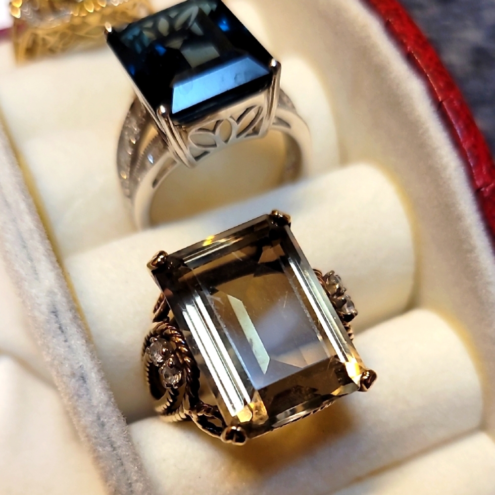 10k Vintage Quartz Gemstone Rings